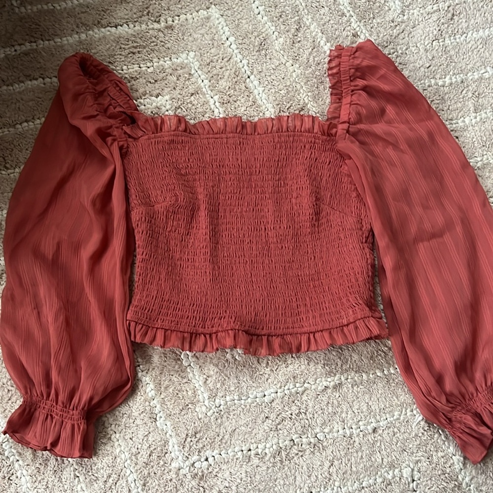 ASTR Orange Long Sleeve Top